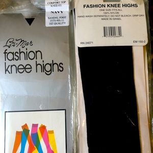 LIS-MAR FASHION KNEE HIGHS.NAVY BLUE.ONE SIZE.